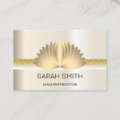 Moderne Elegant Professional golden, lotus flower Visitekaartje (Voorkant)