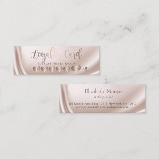 Moderne Elegant Professional Roos Gold Hearts Klantenkaartje (Voorkant / Achterkant)