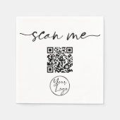 Moderne Elegant QR Code White Servet (Voorkant)
