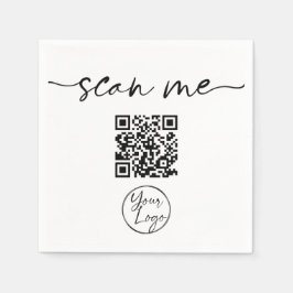 Moderne Elegant QR Code White Servet