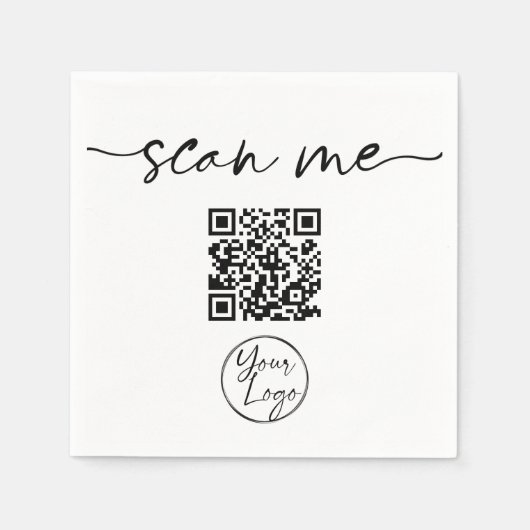 Moderne Elegant QR Code White Servet (Voorkant)