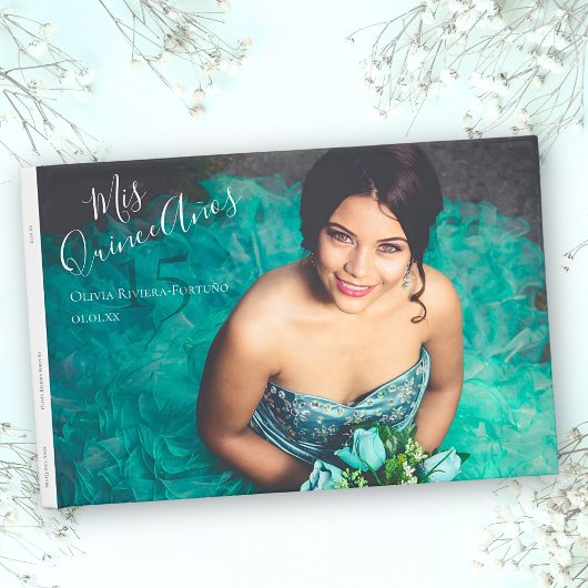 Moderne Elegant Quinceanera 15e verjaardag Foto Gastenboek