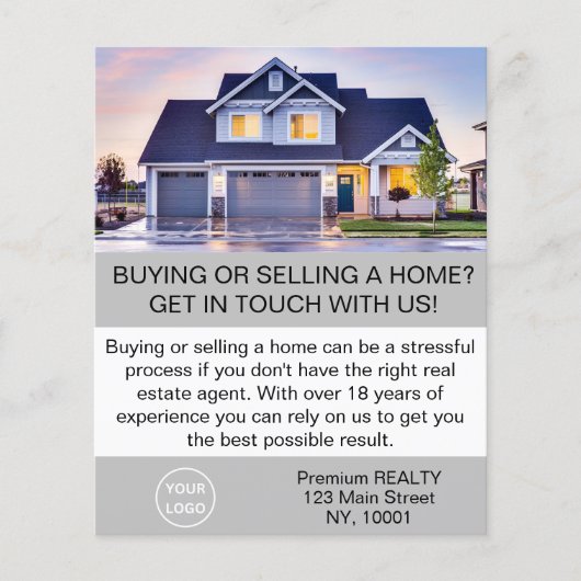 Moderne Elegant Realtor Agent Custom Flyer (Voorkant)