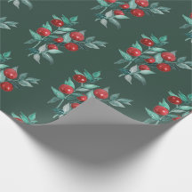 Moderne Elegant Red Berries op donkerkergroene ker