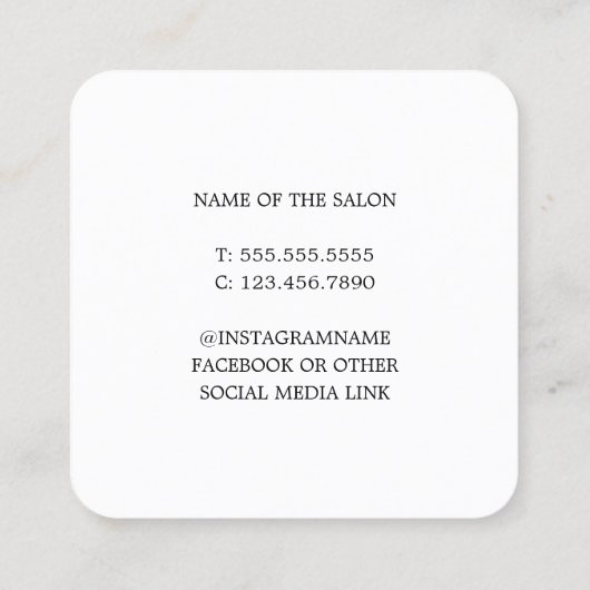 Moderne Elegant Red Blue Hair Stylist Vierkante Visitekaartje (Achterkant)