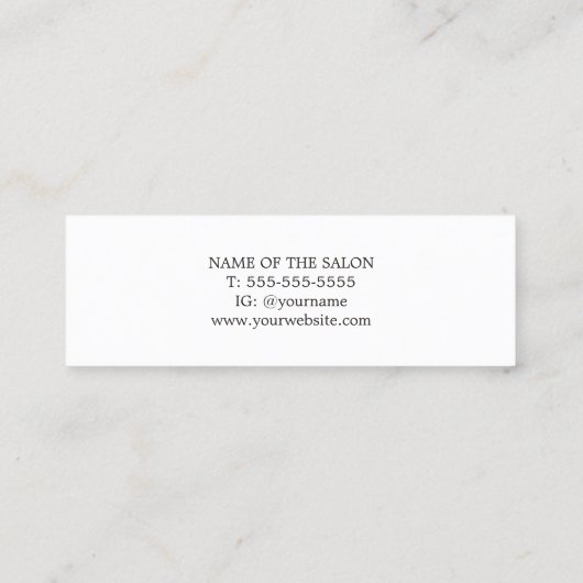 Moderne Elegant Red Faux Gold Scissor Mini Visitekaartje (Achterkant)