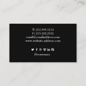 Moderne Elegant Red Lips Makeup Artist Plain Black Visitekaartje (Achterkant)