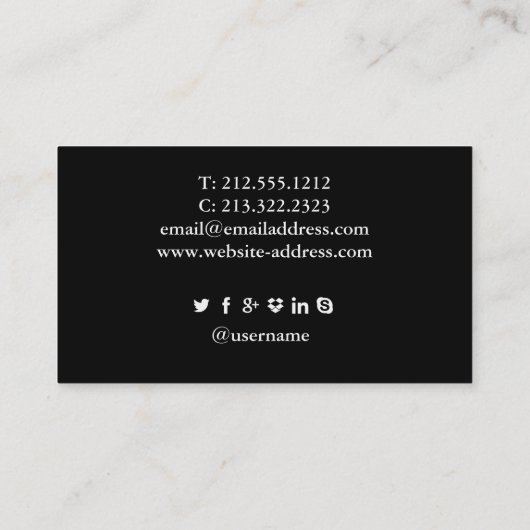 Moderne Elegant Red Lips Makeup Artist Plain Black Visitekaartje (Achterkant)