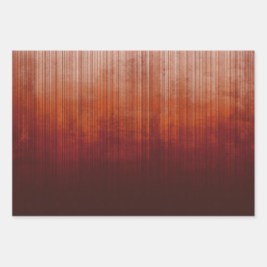 Moderne Elegant Red Rustic Abstract gestript Inpakpapier Vel (Voorkant 3)