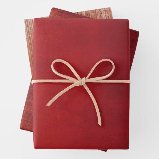 Moderne Elegant Red Rustic Abstract gestript Inpakpapier Vel (In situ)