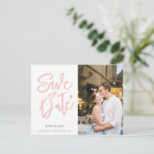 Moderne Elegant Roos Foto slaat het Briefkaart Dat (Staand voorkant)