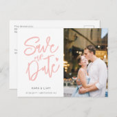 Moderne Elegant Roos Foto slaat het Briefkaart Dat (Voorkant / Achterkant)