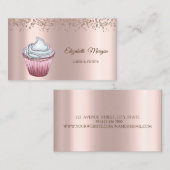 Moderne Elegant Roos Gold Diamonds Cupcake Visitekaartje (Voorkant / Achterkant)