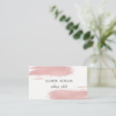 Moderne Elegant Roos Gold Foil Bruske Stroke, Whit Visitekaartje (Staand voorkant)