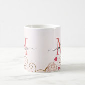 Moderne Elegant Roos Gold Glitter Monogram Script Koffiemok (Center)