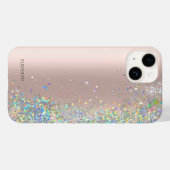 Moderne Elegant Roos Gold Glitter Sequins Case-Mate iPhone Case (Achterkant (horizontaal))