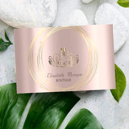 Moderne Elegant Roos Gold, gouden cirkels Visitekaartje