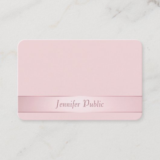 Moderne Elegant Roos Gold Hand Script Sjabloon Visitekaartje (Voorkant)