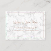 Moderne Elegant Roos Gold Marble Aftercare Lashes Visitekaartje (Achterkant)