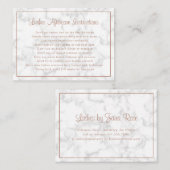 Moderne Elegant Roos Gold Marble Aftercare Lashes Visitekaartje (Voorkant / Achterkant)