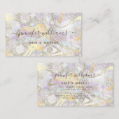 Moderne Elegant Roos Gold Marble Makeup Artist Visitekaartje (Voorkant / Achterkant)