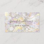 Moderne Elegant Roos Gold Marble Makeup Artist Visitekaartje (Voorkant)