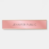 Moderne Elegant Roos Gold persoonlijke Sjabloon Deurbordje (Voorkant)