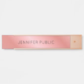 Moderne Elegant Roos Gold persoonlijke Sjabloon Deurbordje (Voorkant)