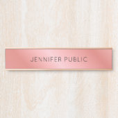 Moderne Elegant Roos Gold persoonlijke Sjabloon Deurbordje (Voorkant)