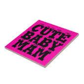 Moderne elegant - roze design CUTE BABY MAM Tegeltje (Zijkant)
