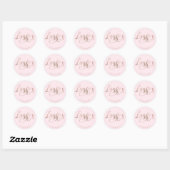 Moderne elegant roze en goudgordels voor rozen ronde sticker (Vel)