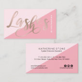 Moderne elegant roze en goudgordels voor rozen visitekaartje (Voorkant / Achterkant)