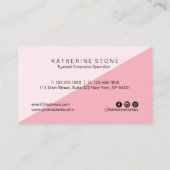 Moderne elegant roze en goudgordels voor rozen visitekaartje (Achterkant)