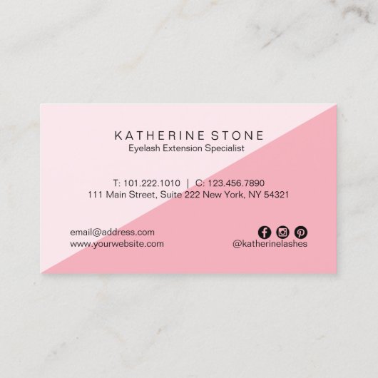 Moderne elegant roze en goudgordels voor rozen visitekaartje (Achterkant)