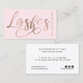 Moderne elegant roze en goudgordels voor rozen visitekaartje (Voorkant / Achterkant)