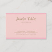 Moderne Elegant roze Gold Hand Script-Sjabloon Visitekaartje (Voorkant)