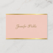 Moderne Elegant roze gouden cursieve Sjabloon van  Visitekaartje (Voorkant)
