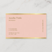 Moderne Elegant roze gouden cursieve Sjabloon van  Visitekaartje (Achterkant)