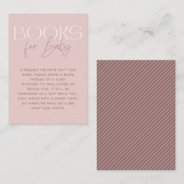 Moderne Elegant Roze Mauve Manusboeken voor Baby Informatiekaartje