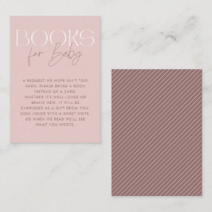 Moderne Elegant Roze Mauve Manusboeken voor Baby Informatiekaartje