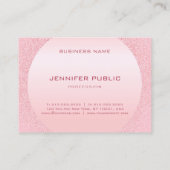 Moderne Elegant roze Rose Gold Monogram Sjabloon Visitekaartje (Achterkant)