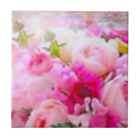 Moderne elegant - roze roze tegel tegeltje (Voorkant)