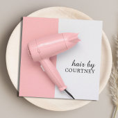 Moderne Elegant Roze White Hair Stylist Foto Vierkante Visitekaartje
