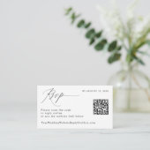 Moderne Elegant RSVP QR Code Weddenschap Reply Informatiekaartje (Staand voorkant)