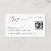 Moderne Elegant RSVP QR Code Weddenschap Reply Informatiekaartje (Voorkant)