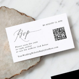 Moderne Elegant RSVP QR Code Weddenschap Reply Informatiekaartje