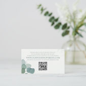 Moderne Elegant Rustic Eucalyptus Greenery RSVP Visitekaartje (Staand voorkant)