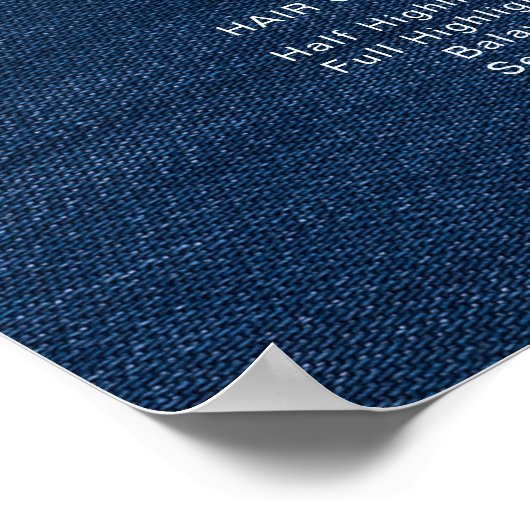 Moderne Elegant Schoonheidssalon prijslijst Poster (Hoek)