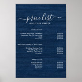 Moderne Elegant Schoonheidssalon prijslijst Poster (Voorkant)