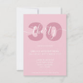 Moderne Elegant Script 30th Birthday Uitnodiging (Voorkant)